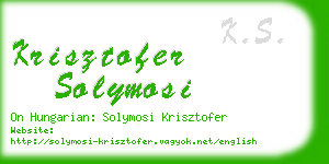 krisztofer solymosi business card